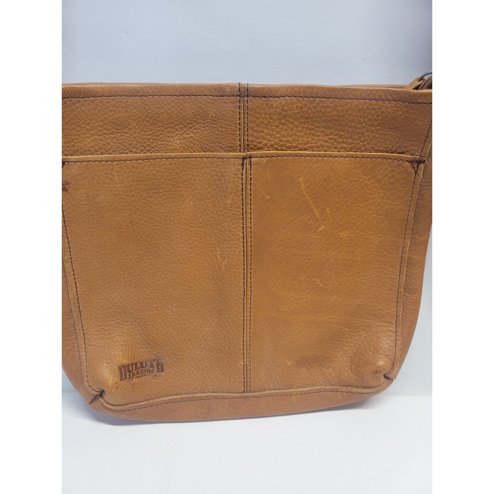 Duluth Trading Co Tan Leather Crossbody Purse Bag